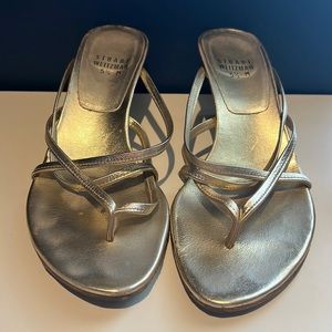 Gold Stuart Weitzman Sandals